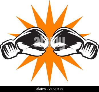 Boxing sport logo design vector template Stock Vector