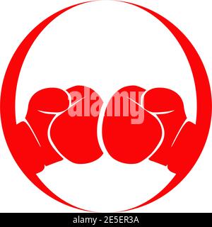 Boxing sport logo design vector template Stock Vector