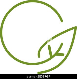 Green leaf logo design incorporated with rounded G letter template Stock Vector