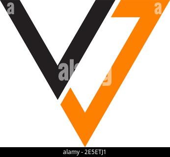 VJ letter initial logo design vector template Stock Vector
