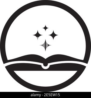 Education logo design with book icon vector template Stock Vector