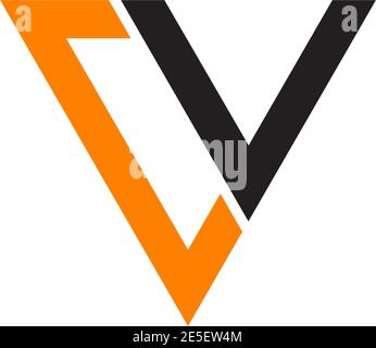 CV letter initial logo design vector template Stock Vector