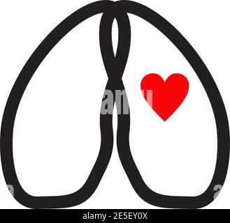 Lung medical logo design vector template Stock Vector