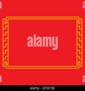 Chinese border frame design vector template Stock Vector