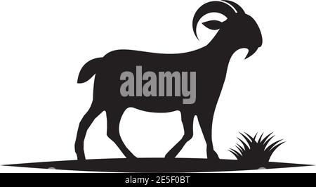 Goat animal logo design vector template Stock Vector