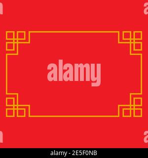 Chinese border frame design vector template Stock Vector