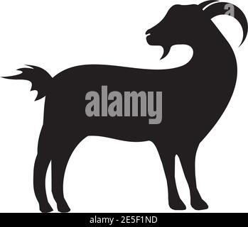 Goat animal logo design vector template Stock Vector