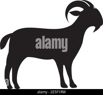Goat animal logo design vector template Stock Vector