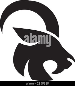 Goat animal logo design vector template Stock Vector