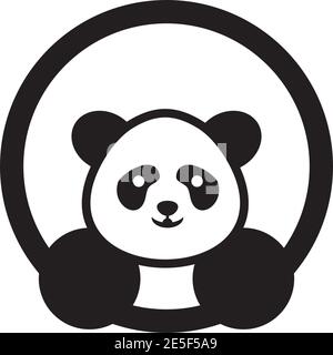 Panda animal logo design vector template Stock Vector