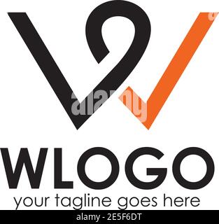 W letter initial logo design vector template Stock Vector