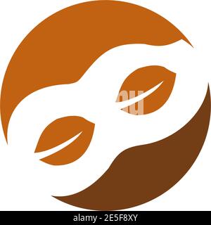 Peanut plant logo design vector template Stock Vector
