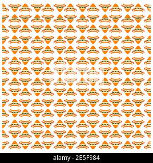 Traditional hat of Mexico in seamless pattern template Stock Vector