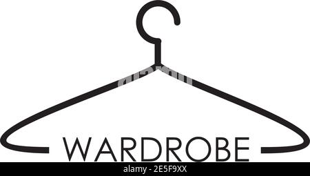 Wardrobe or fashion logo design with using hanger icon design Stock Vector