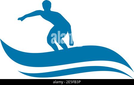 Surfer logo icon design vector template Stock Vector