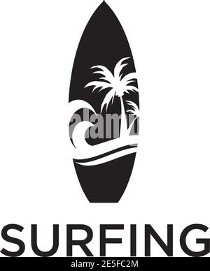 Surfer logo icon design vector template Stock Vector