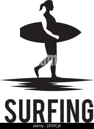 Surfer logo icon design vector template Stock Vector