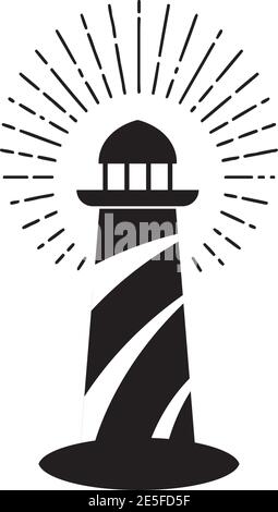 Lighthouse building logo design vector template Stock Vector