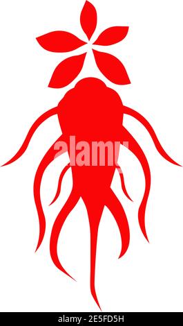 Korean ginseng logo design vector template Stock Vector