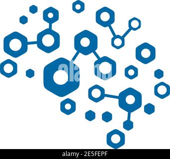 Brain illustration logo design vector template Stock Vector