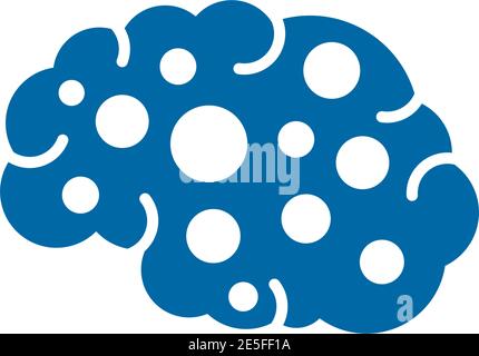 Brain illustration logo design vector template Stock Vector