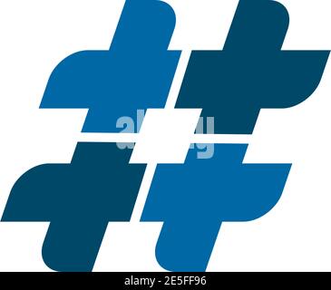 Hashtag icon logo design inspiration vector template Stock Vector