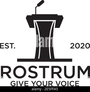 Black podium rostrum logo design vector template Stock Vector