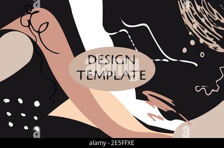 Social media abstract backgrounds. Abstract hand drawn doodles. Vector template for covers, banners, flyers  Stock Vector