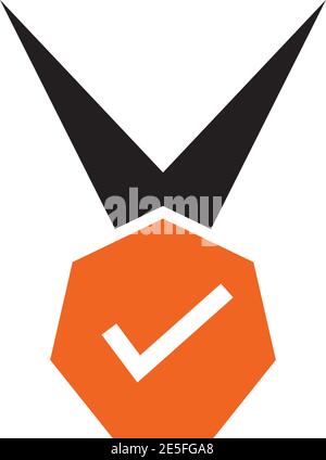 Medal icon logo design vector illustration template Stock Vector