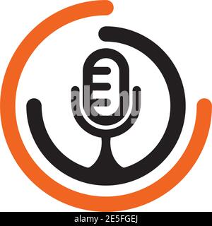 Mic icon logo design vector illustration template Stock Vector