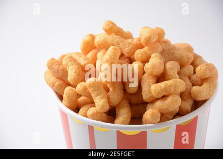 Israeli famous snack Bamba - made of peanut butter. Peanut Flips or peanut puffs Stock Photo