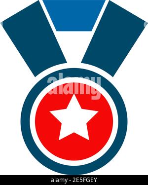 Medal icon logo design vector illustration template Stock Vector