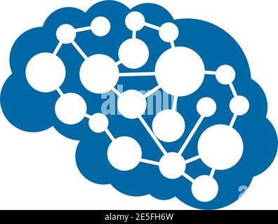 Brain illustration logo design vector template Stock Vector