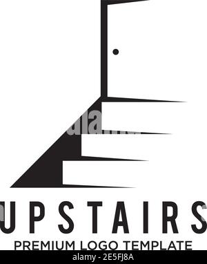 Upstairs logo design icon vector template Stock Vector