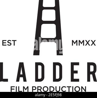 Movie or film production using ladder logo design template Stock Vector