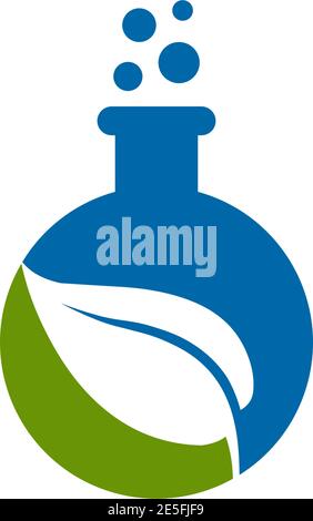 Lab logo design with using chemical bottle icon logo design vector template Stock Vector