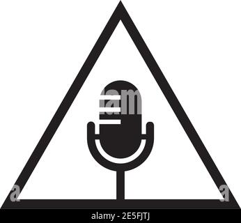 Mic icon logo design vector illustration template Stock Vector