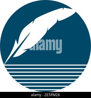 Feather pen icon logo design inspiration vector template Stock Vector