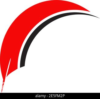 Feather pen icon logo design inspiration vector template Stock Vector