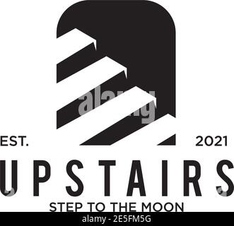 Upstairs logo design icon vector template Stock Vector