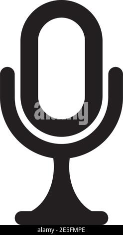 Mic icon logo design vector illustration template Stock Vector
