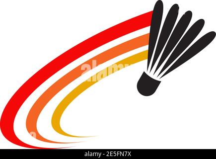 Badminton championship logo design inspiration with shuttlecock icon illustration template Stock Vector