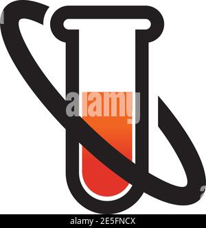Lab logo design with using chemical bottle icon logo design vector template Stock Vector