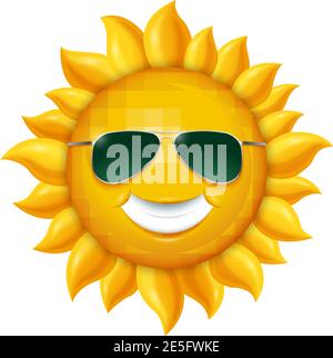 Smiling summer sun in sunglasses. Stock Vector