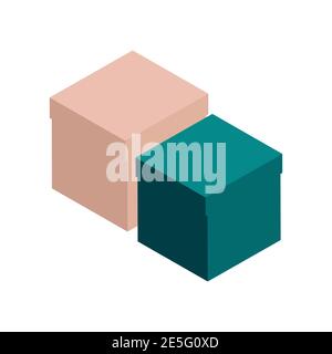 Two gift boxes. Parcel boxes vector illustration Stock Vector