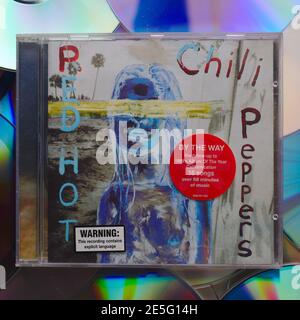 A copy of the Red Hot Chilli Peppers album By The Way on CD Stock Photo
