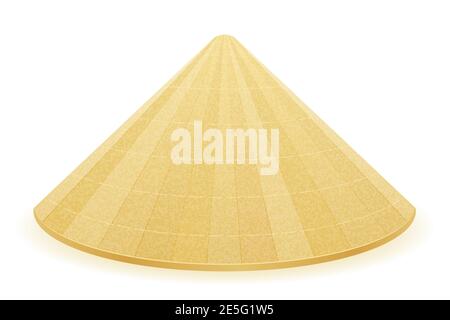 asian straw traditional hat vector illustration isolated on white background Stock Vector
