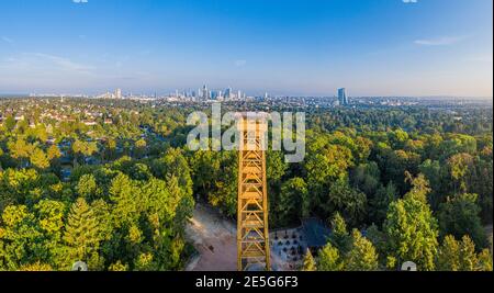 Aerial view on new Goethe tower near Frankfurt in Germany Stock Photo