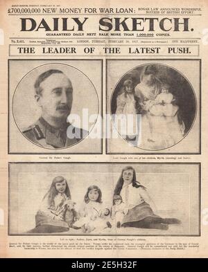 1917 Daily Sketch General Sir Hubert Gough Stock Photo