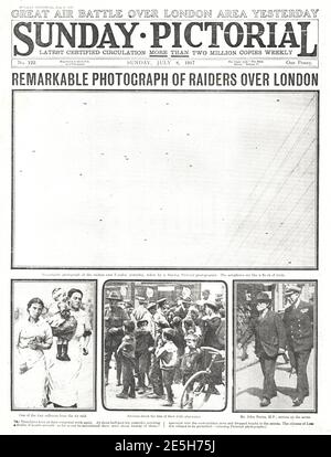1917 Sunday Pictorial Gotha Raids on London Stock Photo